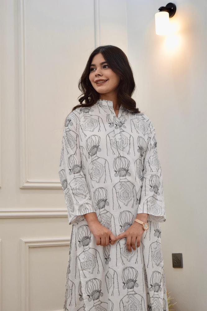 2 Pcs Women's Stitched Linen Printed Shirt and Trouser - Image 2