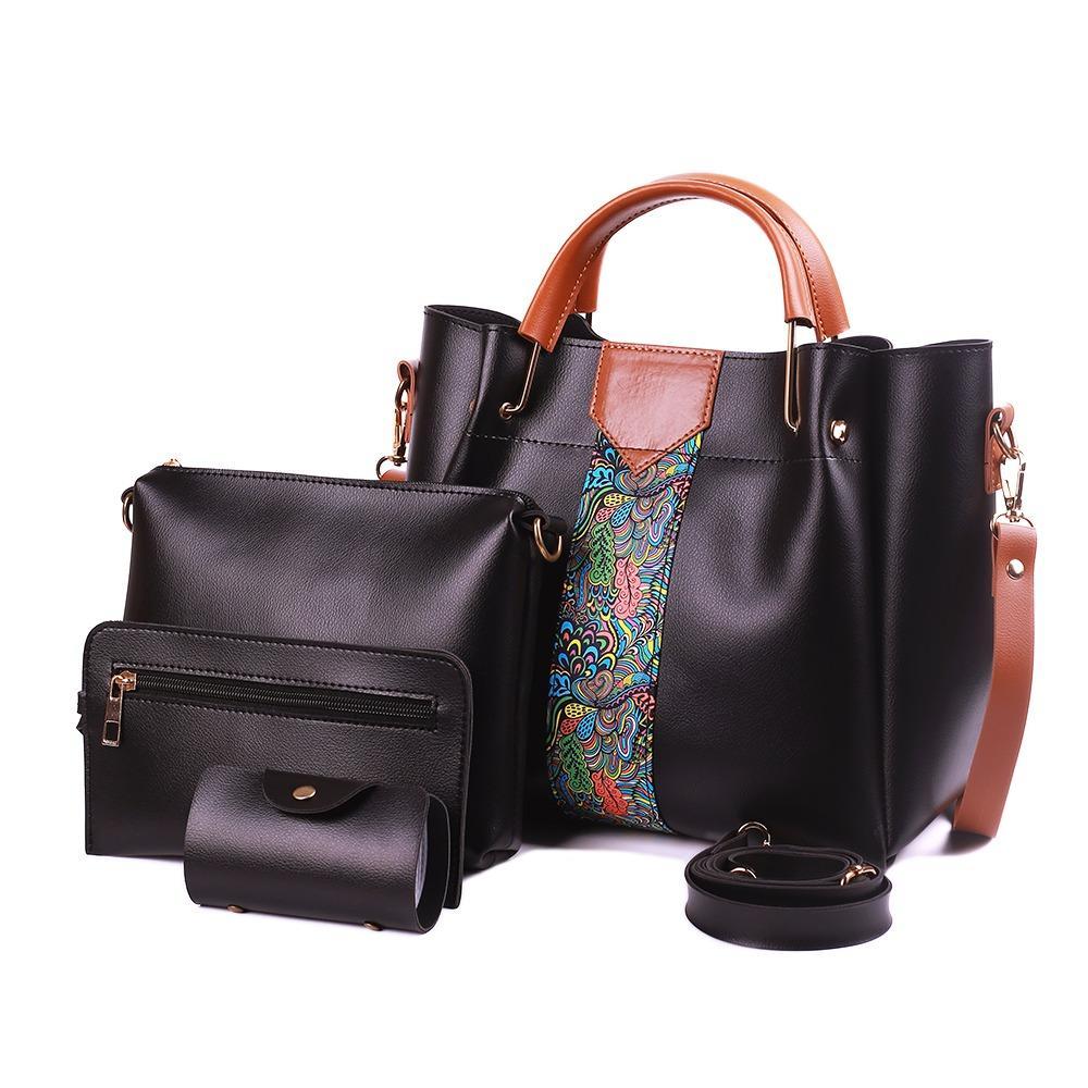 4 Pcs Women's Royal PU Leather Shoulder Bag - Image 2