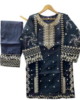 3 Pcs Women’s Stitched Chiffon Embroidered Suit