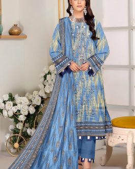 Women’s Stunning Dhanak Embroidered Suit-3 Pcs Set
