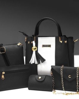 Stylish Women’s PU Leather Hand Bag Set – 5 Pcs