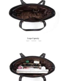 Leather Plain Shoulder Bag