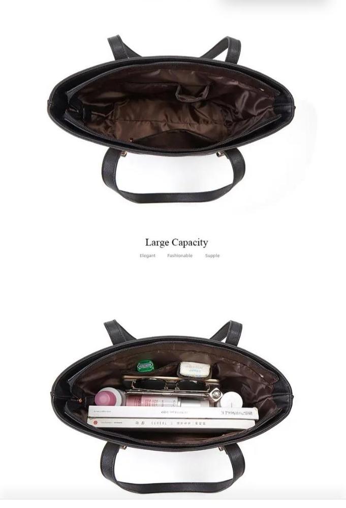 Leather Plain Shoulder Bag - Image 2