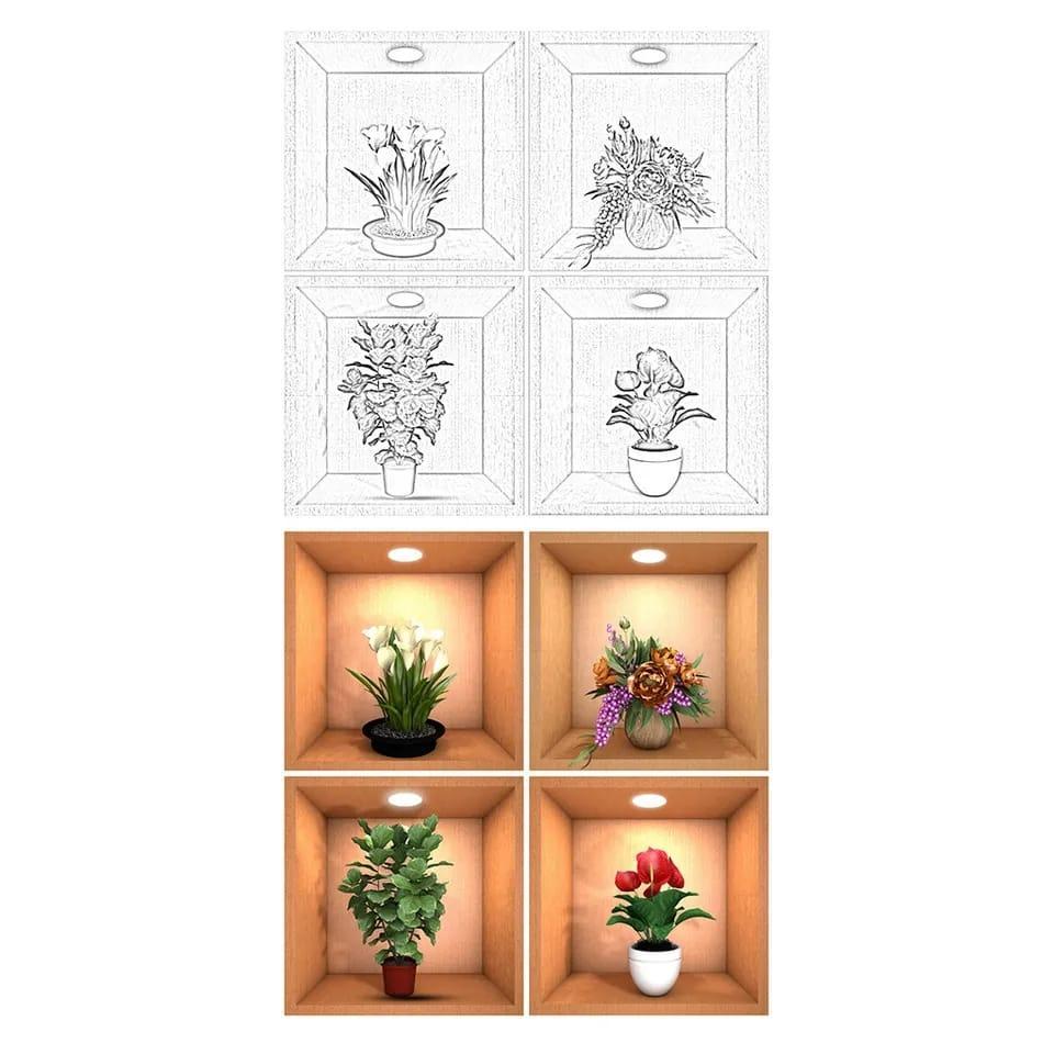 4 Pcs Wall Decor 3D Sticker Removable - Image 5