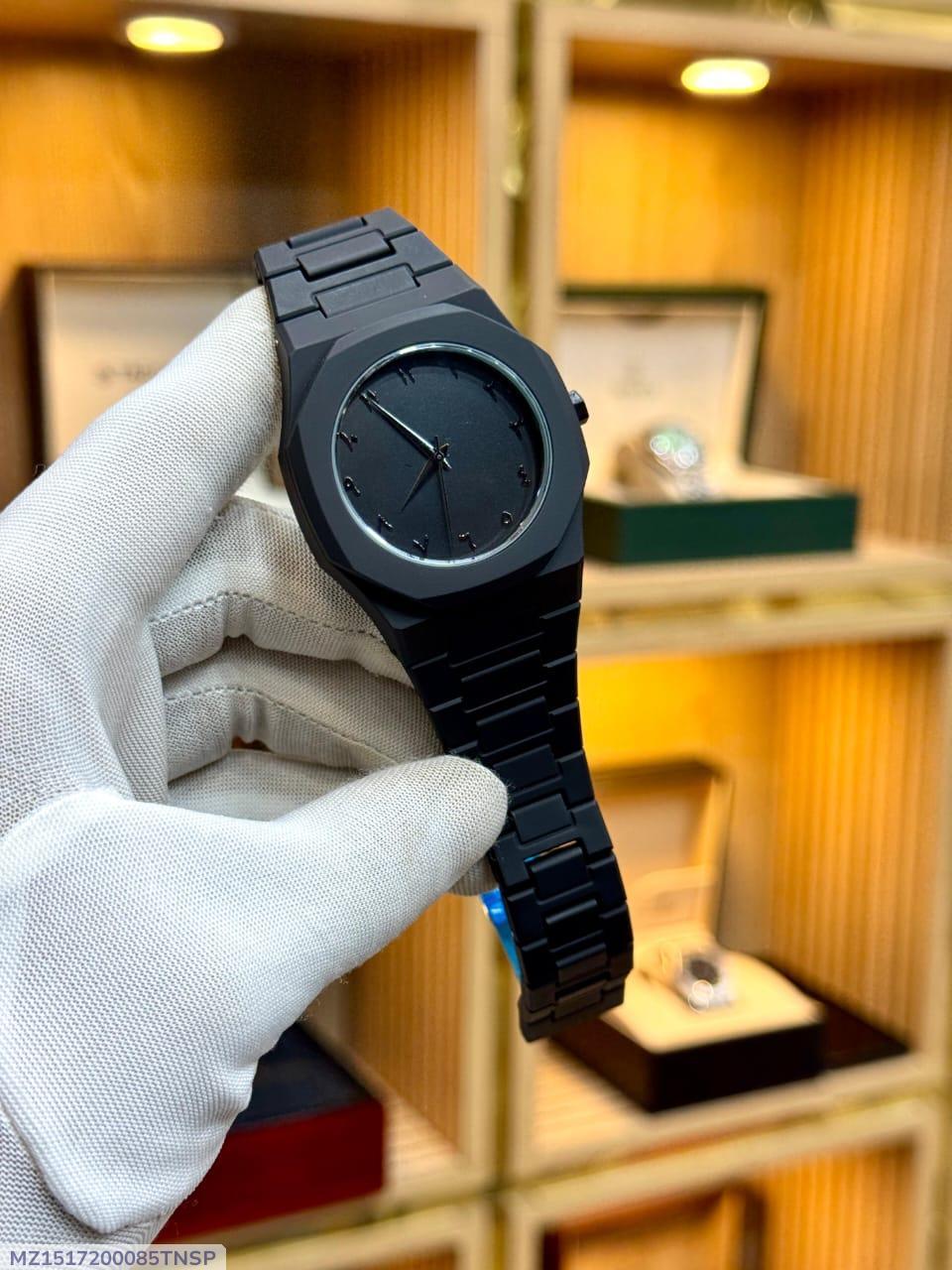 Men's Carbon Fiber Quartz Watch With Chain Strap-1 Pc - Image 3