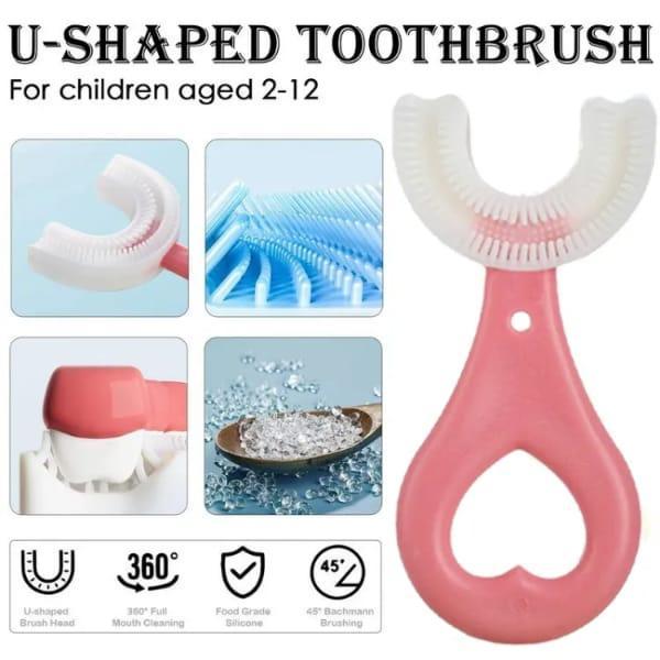 Silicone U-Shaped Toothbrush For Kida- Pack of 2 - Image 7