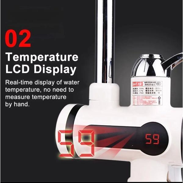 Portable & Rechargeable Electric Heating Water Faucet With Shower- Stainless Steel Hot Water Heater - Image 3