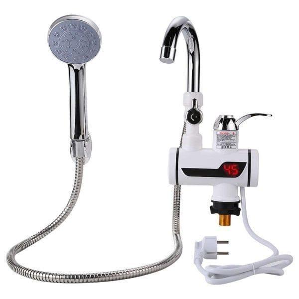 Portable & Rechargeable Electric Heating Water Faucet With Shower- Stainless Steel Hot Water Heater - Image 4